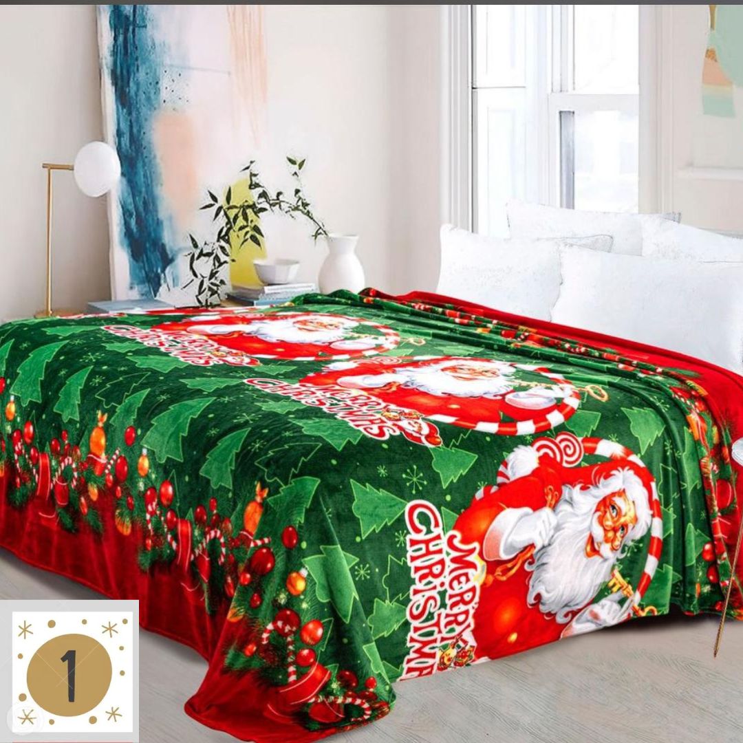 COBIJAS PIEL DE GANSO NAVIDEÑOS (OBSEQUIO UN TAPETE NAVIDEÑO)