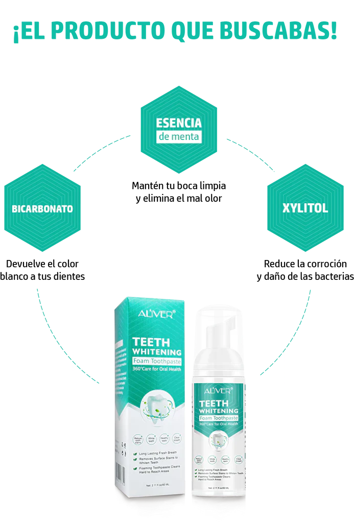 TEETH WHITENING - ESPUMA BLANQUEADORA PARA DIENTES SENSIBLES ✅ - De Shopping Store