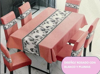 FUNDAS PARA JUEGOS DE COMEDOR + MANTEL IMPERMEABLE