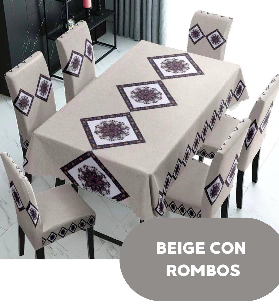 FUNDAS PARA JUEGOS DE COMEDOR + MANTEL IMPERMEABLE