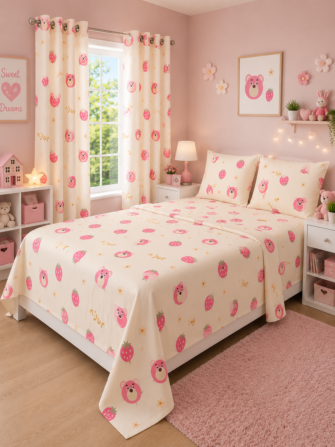 COMBO JUEGOS DE SABANAS CON CORTINAS INFANTIL