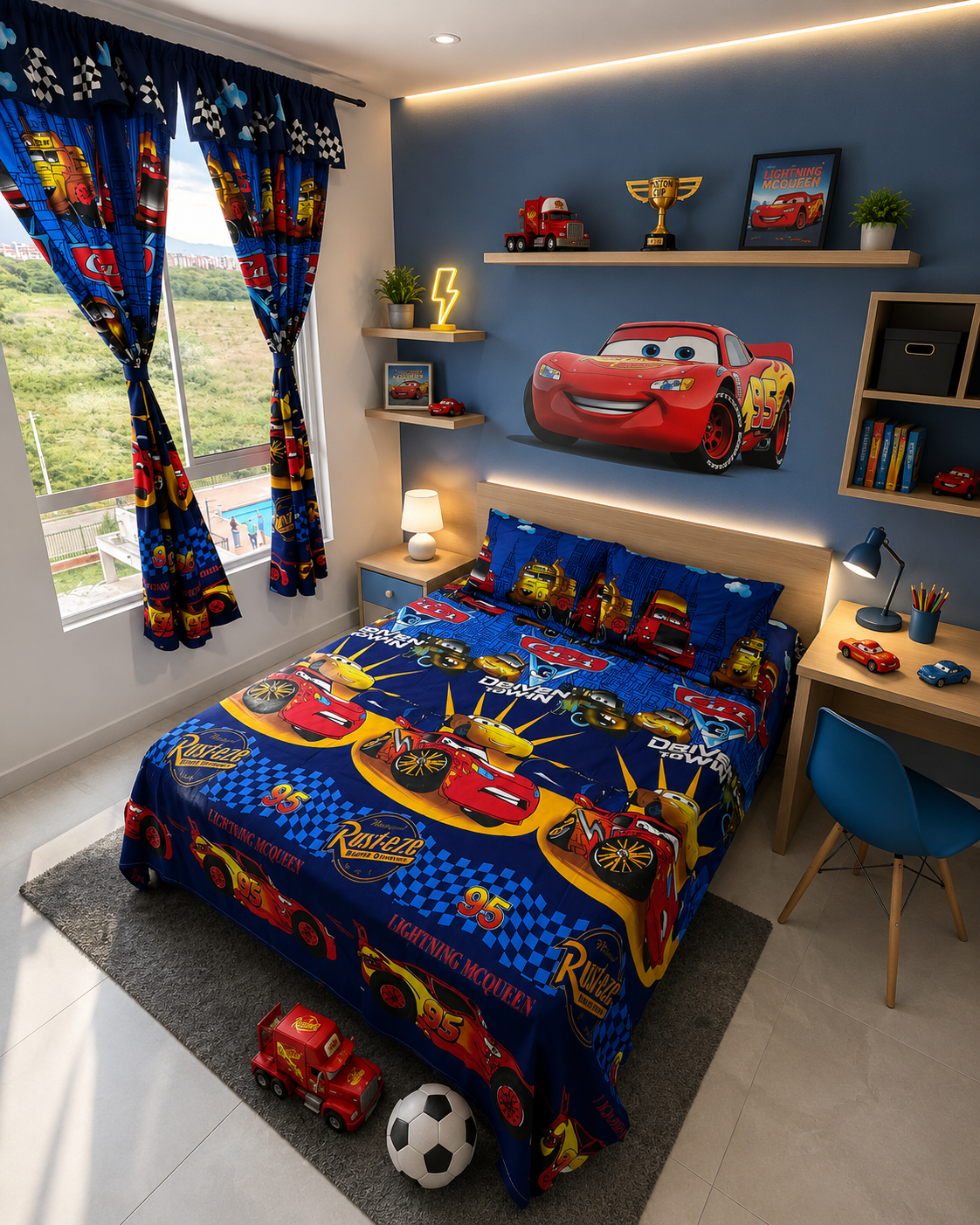 COMBO JUEGOS DE SABANAS CON CORTINAS INFANTIL