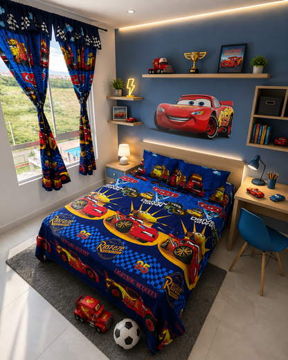COMBO JUEGOS DE SABANAS CON CORTINAS INFANTIL