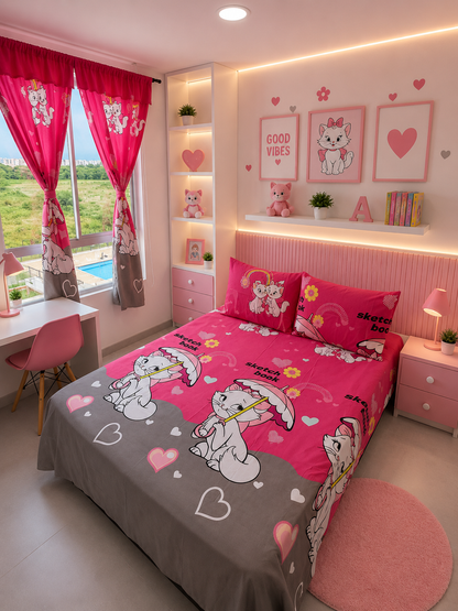 COMBO JUEGOS DE SABANAS CON CORTINAS INFANTIL