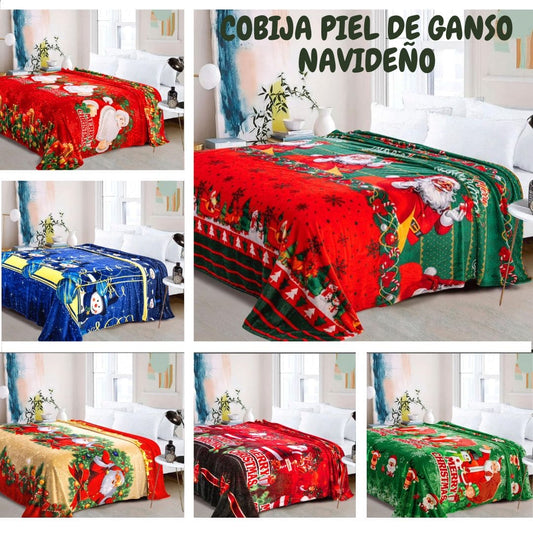 COBIJAS PIEL DE GANSO NAVIDEÑOS