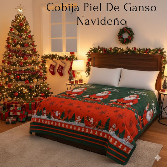 COBIJAS PIEL DE GANSO NAVIDEÑO 2025