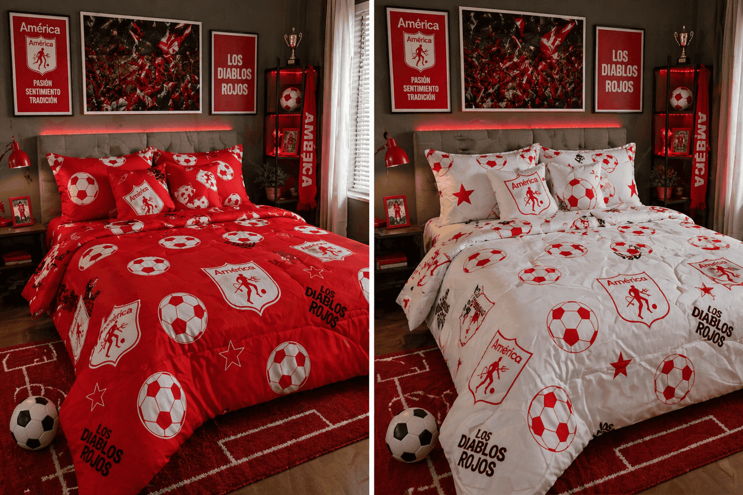 EDREDON DOBLE FAZ CLUBES DE FUTBOL PREMIUN
