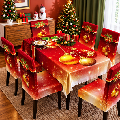 FUNDAS PARA JUEGOS DE COMEDOR + MANTEL IMPERMEABLE NAVIDEÑOS