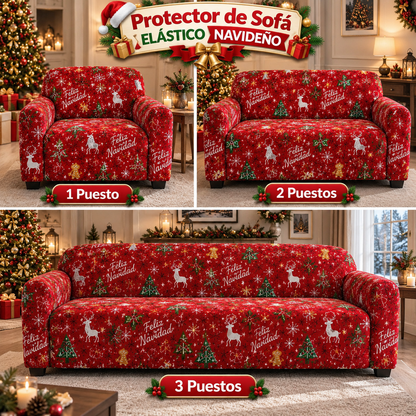 PROTECTOR DE SOFA ELASTICO NAVIDEÑO