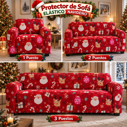 PROTECTOR DE SOFA ELASTICO NAVIDEÑO