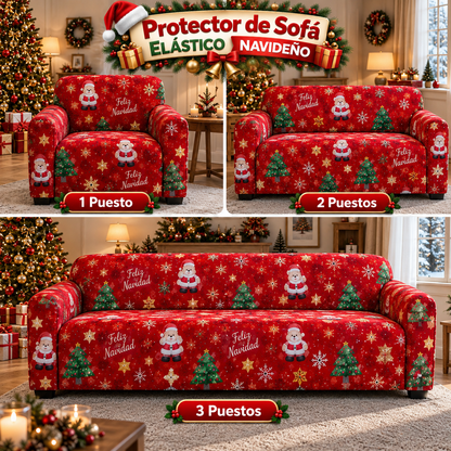 PROTECTOR DE SOFA ELASTICO NAVIDEÑO