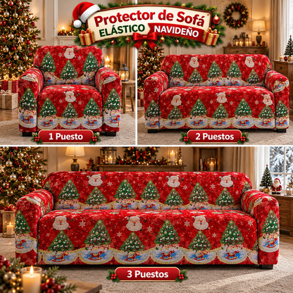 PROTECTOR DE SOFA ELASTICO NAVIDEÑO