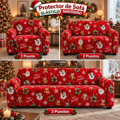PROTECTOR DE SOFA ELASTICO NAVIDEÑO