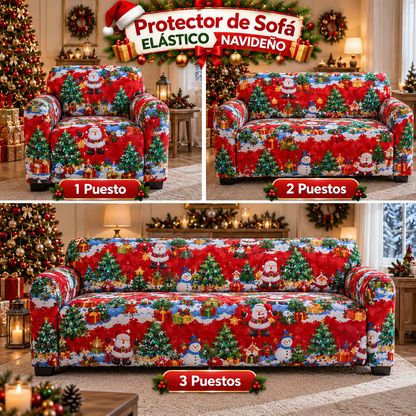 PROTECTOR DE SOFA ELASTICO NAVIDEÑO