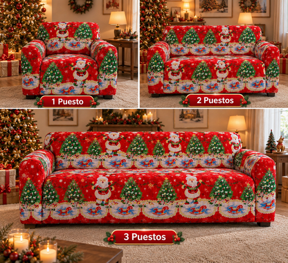 PROTECTOR DE SOFA ELASTICO NAVIDEÑO