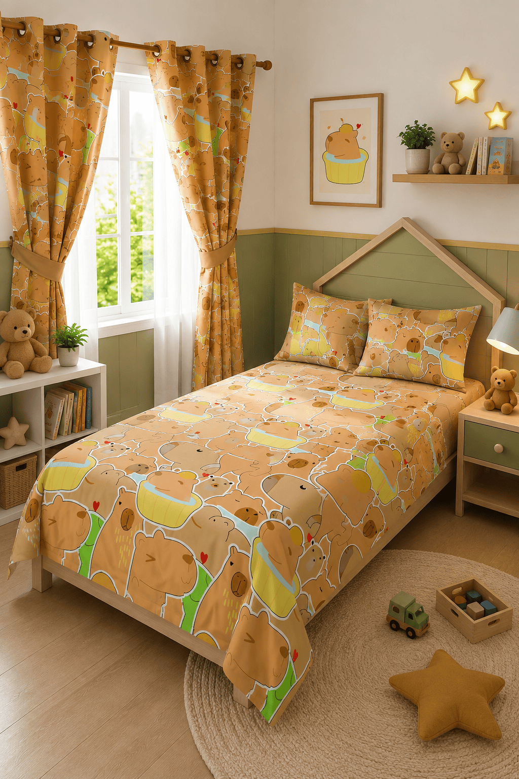 COMBO JUEGOS DE SABANAS CON CORTINAS INFANTIL