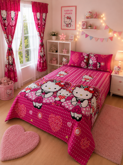 COMBO JUEGOS DE SABANAS CON CORTINAS INFANTIL