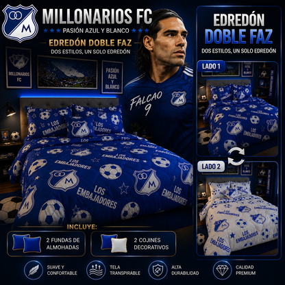 EDREDON DOBLE FAZ CLUBES DE FUTBOL PREMIUN