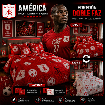 EDREDON DOBLE FAZ CLUBES DE FUTBOL PREMIUN
