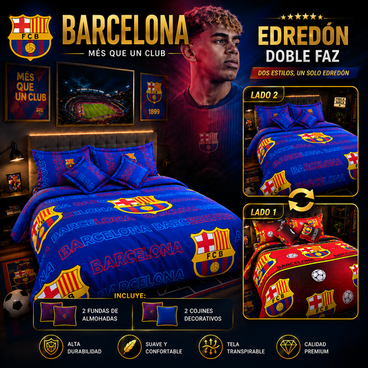 EDREDON DOBLE FAZ CLUBES DE FUTBOL PREMIUN