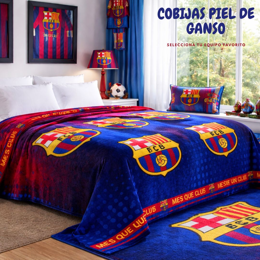 COBIJAS PIEL DE GANSO CLUBES DE FUTBOL PREMIUN
