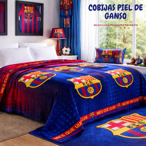 COBIJAS PIEL DE GANSO CLUBES DE FUTBOL PREMIUN