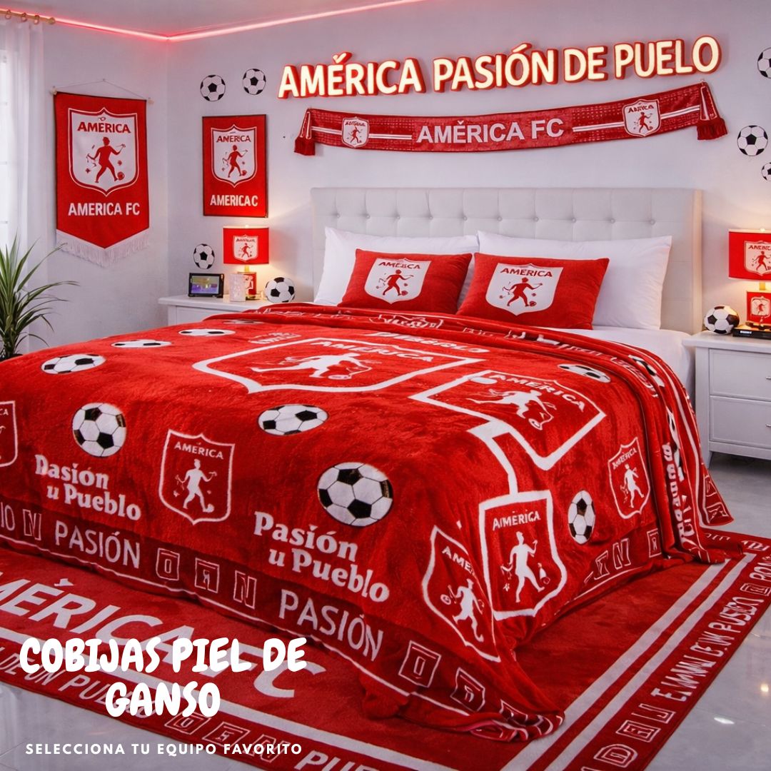 COBIJAS PIEL DE GANSO CLUBES DE FUTBOL PREMIUN