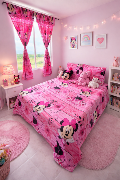 COMBO JUEGOS DE SABANAS CON CORTINAS INFANTIL