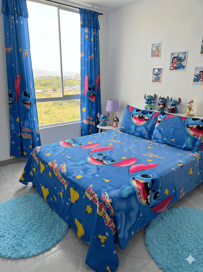 COMBO JUEGOS DE SABANAS CON CORTINAS INFANTIL