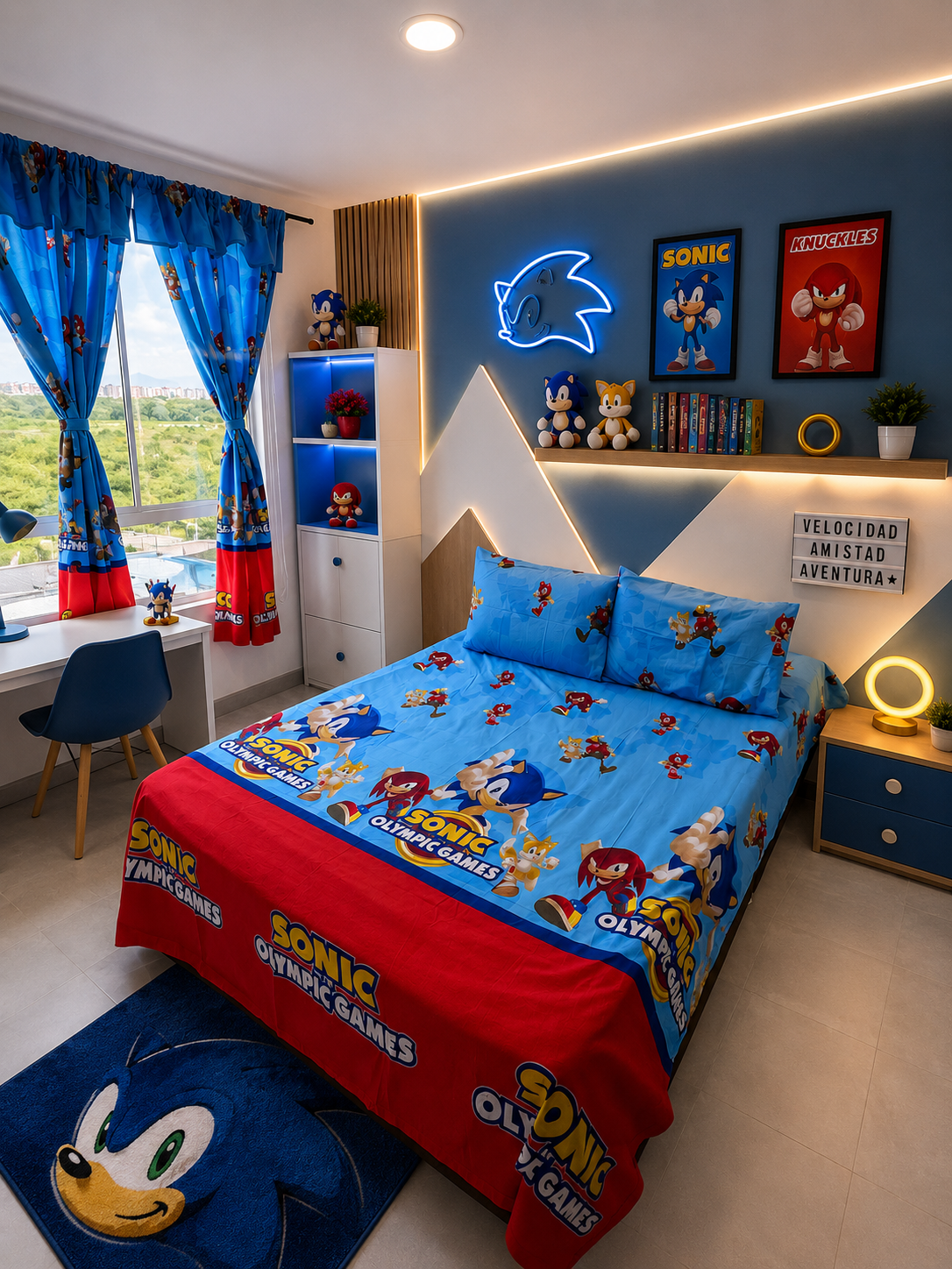 COMBO JUEGOS DE SABANAS CON CORTINAS INFANTIL