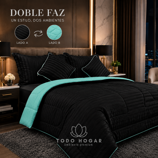 SUPER COMBO EDREDON ACOLCHADO + SABANAS 800 HILOS CON OBSEQUIO 2 ALMOHADAS