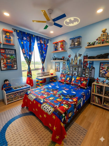 COMBO JUEGOS DE SABANAS CON CORTINAS INFANTIL
