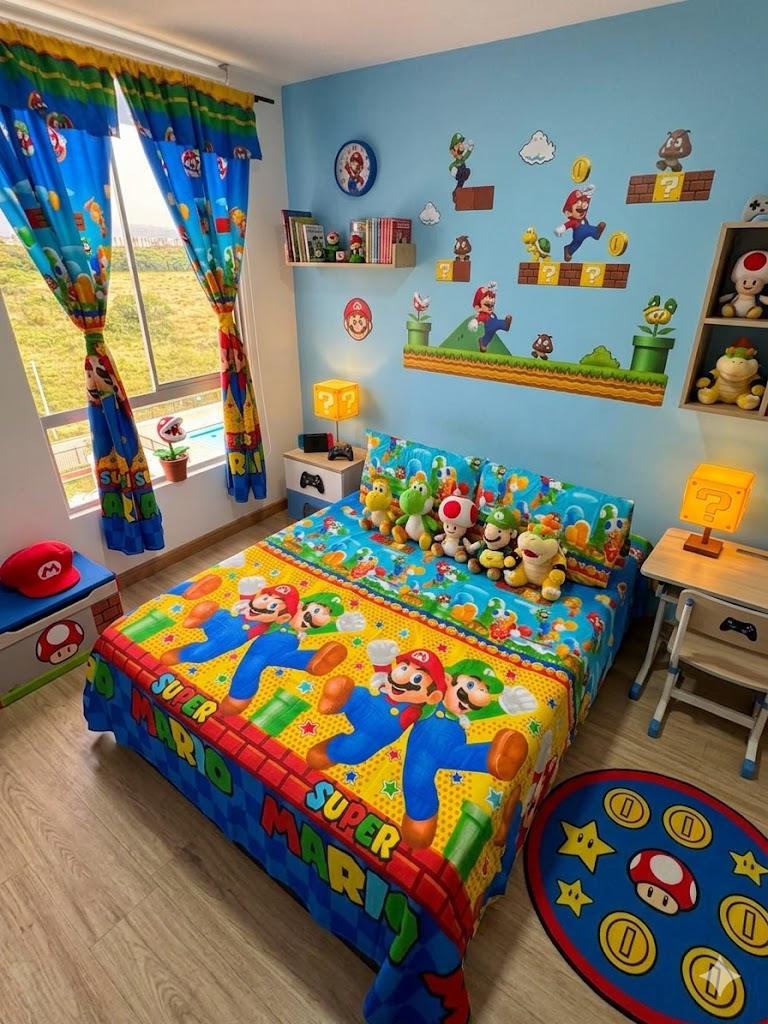 COMBO JUEGOS DE SABANAS CON CORTINAS INFANTIL
