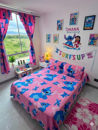COMBO JUEGOS DE SABANAS CON CORTINAS INFANTIL