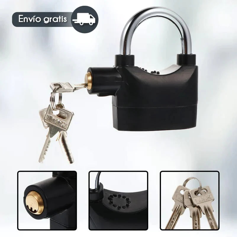 CANDADO DE SEGURIDAD CON ALARMA PARA MOTO Y PUERTAS (SIRENA) - De Shopping Store